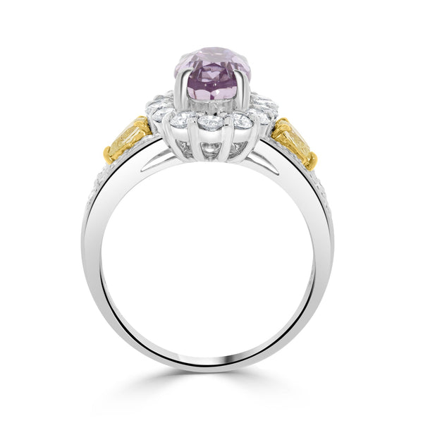 3.79ct Sapphire Ring with 1.02tct Diamonds set in Platinum