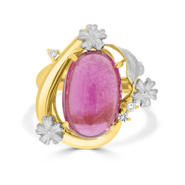 8.6ct Luberite Ring with 0.06tct Diamonds set in 18K Yellow Gold