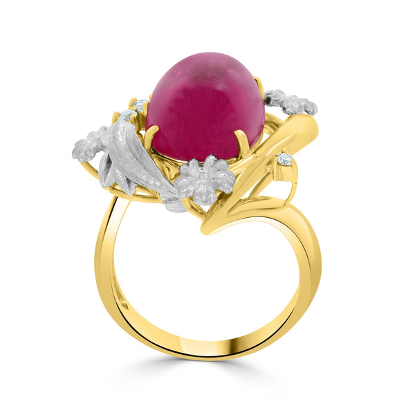 8.6ct Luberite Ring with 0.06tct Diamonds set in 18K Yellow Gold