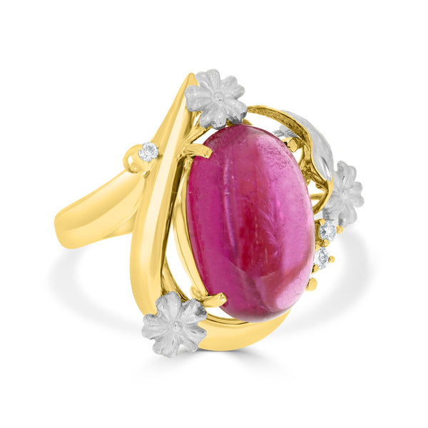8.6ct Luberite Ring with 0.06tct Diamonds set in 18K Yellow Gold