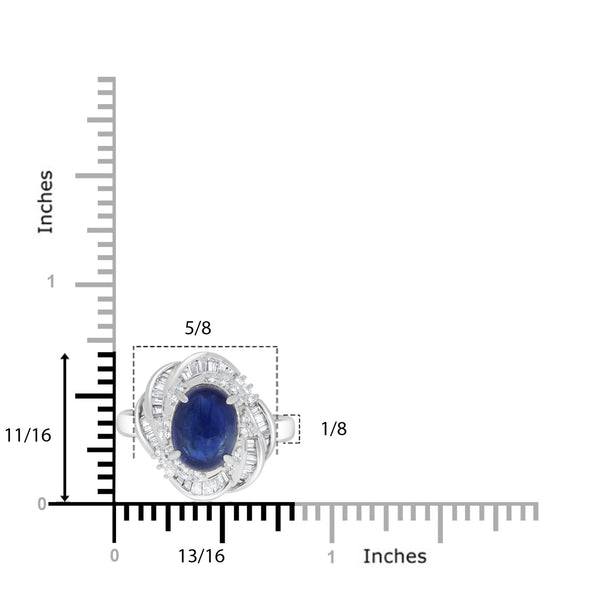 3.62ct Sapphire Ring with 0.58tct Diamonds set in 900 Platinum