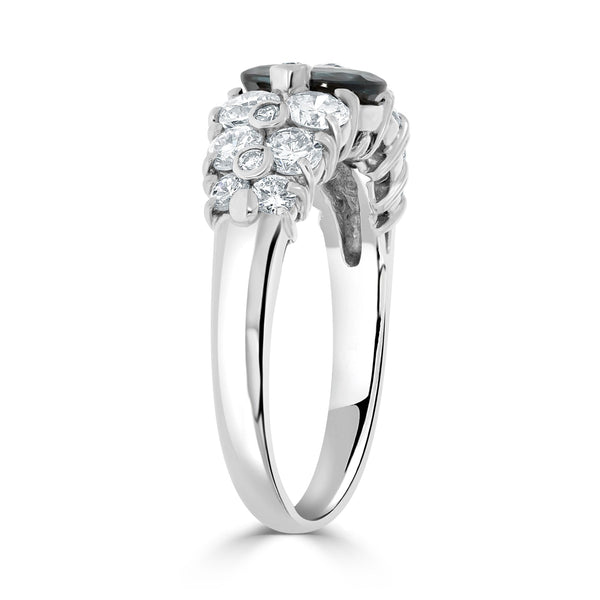 1.12ct Natural Alexandrite Rings with 1.02tct diamonds set in Platinum
