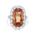 15.28ct Imperial Topaz Ring With 3.54ct Diamonds Set In Platinum