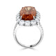 15.28ct Imperial Topaz Ring With 3.54ct Diamonds Set In Platinum