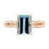 1.94 ct Aquamarine ring with 0.21 ct diamonds set in 14K yellow gold