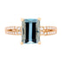 1.94 ct Aquamarine ring with 0.21 ct diamonds set in 14K yellow gold