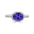 2.32ct Tanzanite ring with 0.31tct diamonds set in 14K white gold