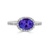 2.32ct Tanzanite ring with 0.31tct diamonds set in 14K white gold