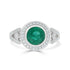 1.49ct Emerald Rings with 0.40tct diamonds set in 14kt white gold