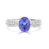1.86ct Tanzanite Ring With 0.22tct Diamonds Set In 14K White Gold