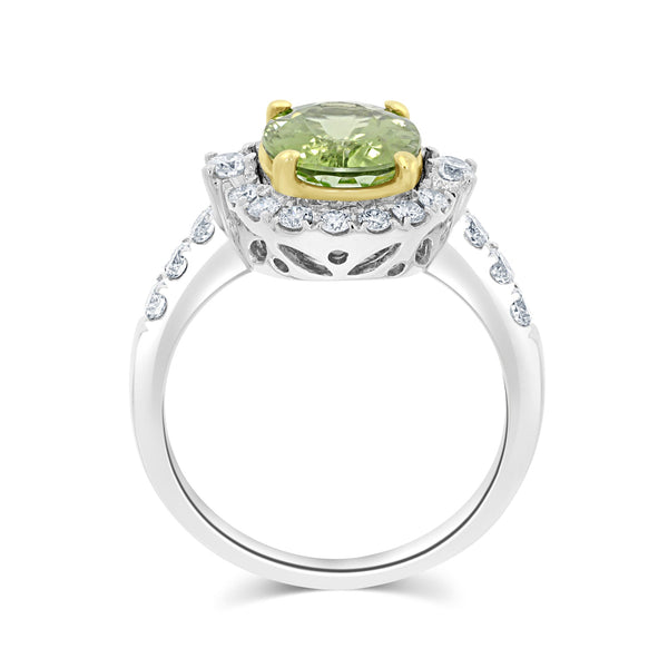 2.65ct Paraiba Rings with 0.65tct diamonds set in 18KT two tone gold