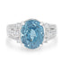 8.88ct Blue Zircon Ring with 0.36tct Diamonds set in 14K White Gold