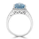 4.29ct Blue Zircon Ring with 0.37tct Diamonds set in 950 Platinum