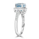 4.29ct Blue Zircon Ring with 0.37tct Diamonds set in 950 Platinum