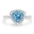 4.29ct Blue Zircon Ring with 0.37tct Diamonds set in 950 Platinum