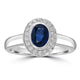 0.88ct Sapphire Rings with 0.17tct Diamond set in 18K White Gold