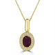0.8ct   Ruby Pendants with 0.11tct Diamond set in 14K Yellow Gold