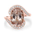 5.57ct Morganite Rings with 0.31tct Diamond set in 14K Rose Gold