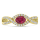 0.65ct Ruby Rings with 0.26tct Diamond set in 14K Yellow Gold