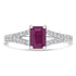 1.23ct   Ruby Rings with 0.31tct Diamond set in 14K White Gold