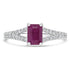 1.23ct   Ruby Rings with 0.31tct Diamond set in 14K White Gold