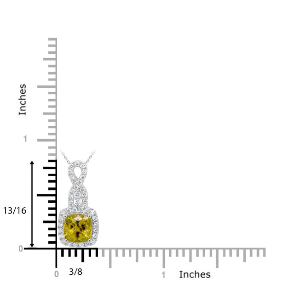 1.86ct Sphene Pendant with 0.29tct Diamonds set in 14K White Gold