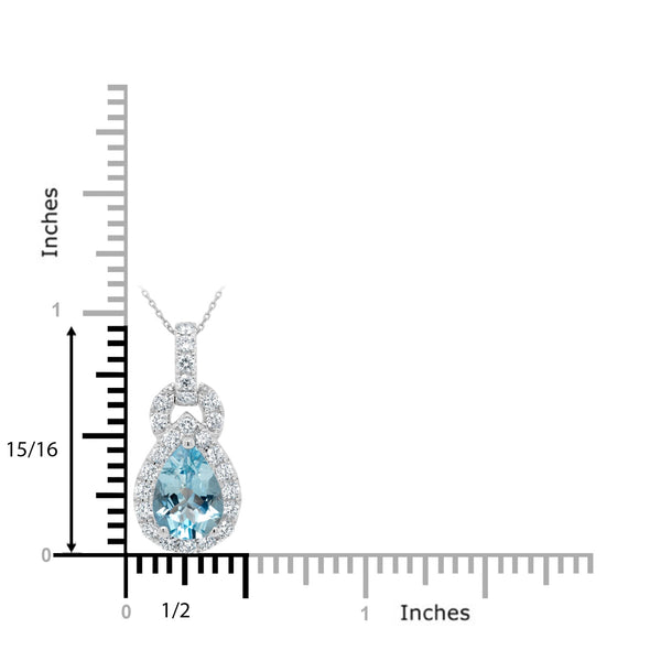 1.59ct Diamond Pendant with 0.55ct Diamonds set in 14K White Gold
