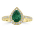 1.18ct Emerald Rings with 0.41tct Diamond set in 14K Yellow Gold