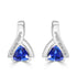 2.25ct Tanzanite Earrings with 0.19tct Diamond set in 14K White Gold
