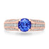 1.23ct Tanzanite Rings with 0.77tct Diamond set in 14K Rose Gold