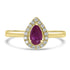 0.54ct Ruby Rings with 0.11tct Diamond set in 14K Yellow Gold