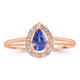0.43ct Tanzanite Rings with 0.09tct Diamond set in 14K Rose Gold