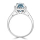 4.41ct Blue Zircon Ring with 0.35tct Diamonds set in 950 Platinum