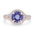 2ct Tanzanite Rings with 0.65tct Diamond set in 14K Rose Gold