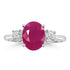 2.56ct Ruby Rings with 0.36tct Diamond set in 14K White Gold