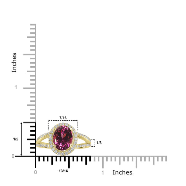 2.63ct Mahenge Garnet Rings with 0.38tct Diamond set in 14K Yellow Gold