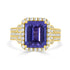 4.18 Tanzanite Rings with 1.12tct Diamond set in 14K Yellow Gold