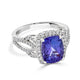 3.62Ct Tanzanite Ring With 0.62Tct Diamonds Set In 14Kt White Gold