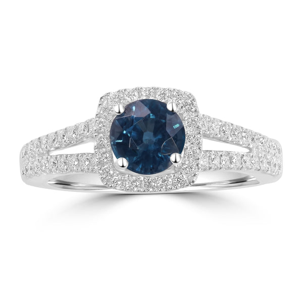 1.09ct Kyanite Rings with 0.4tct Diamond set in 14K Yellow Gold