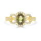 1.28 Demantoid Garnet Rings with 0.27tct Diamond set in 14K Yellow Gold