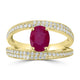 1.77ct Ruby Rings with 0.66tct Diamond set in 14K Yellow Gold