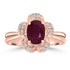 1.61ct Ruby Rings with 0.15tct Diamond set in 14K Rose Gold