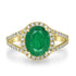 2.28ct Emerald Rings with 0.41tct Diamond set in 14K Yellow Gold