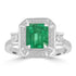 1.32ct Emerald Rings with 0.41tct Diamond set in 14K White Gold