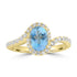 1.1ct Aquamarine Rings with 0.413tct Diamond set in 18K Yellow Gold
