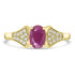 0.78ct Ruby Rings with 0.12tct Diamond set in 14K Yellow Gold