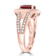 1.61ct Tourmaline Ring with 0.41tct Diamonds set in 14K Rose Gold