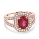 1.61ct Tourmaline Ring with 0.41tct Diamonds set in 14K Rose Gold