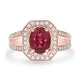 1.61ct Tourmaline Ring with 0.41tct Diamonds set in 14K Rose Gold
