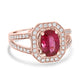 2.04ct Tourmaline Ring with 0.41tct Diamonds set in 14K Rose Gold